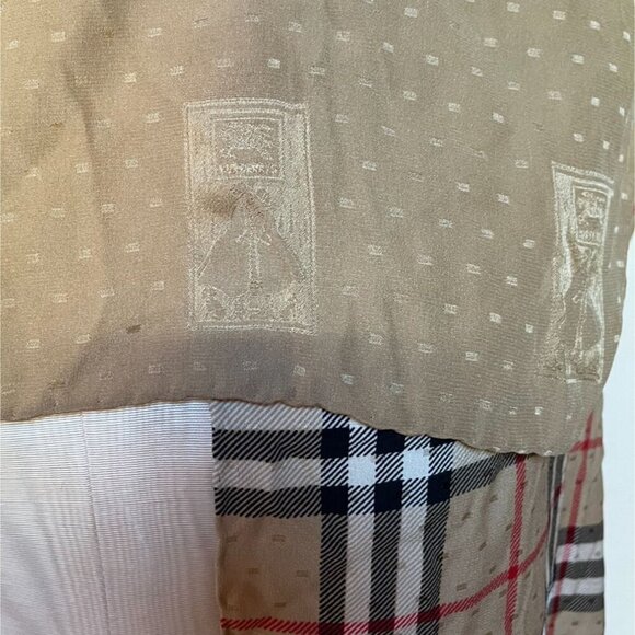 Burberry Silk Damask XL Scarf Nova Check Plaid Long Foulard Made Italy - Picture 6 of 10